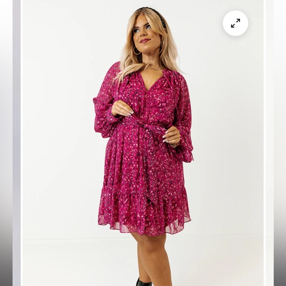 Plus Size Tie Waist Dress - Picture 2 of 6